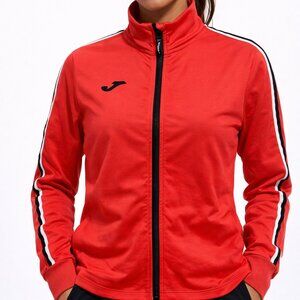Joma Women's Neon Orange Athletic Track Jacket Zip Sport Active L Retro Hiking